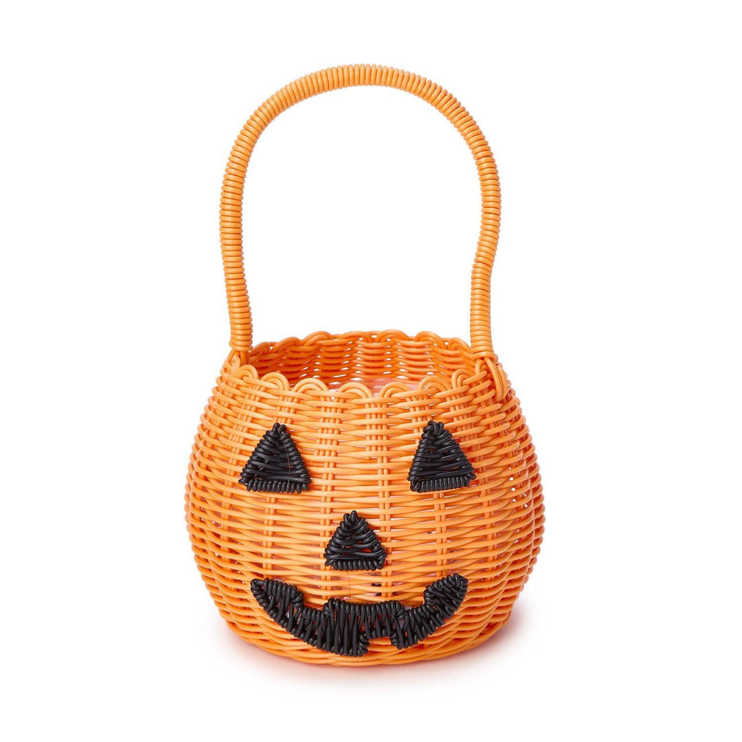 WOVEN JACK-O-LANTERN BASKET Two's Company Halloween Party Favors & Boo Baskets WOVEN JACK-O-LANTERN BASKET Bonjour Fete - Party Supplies