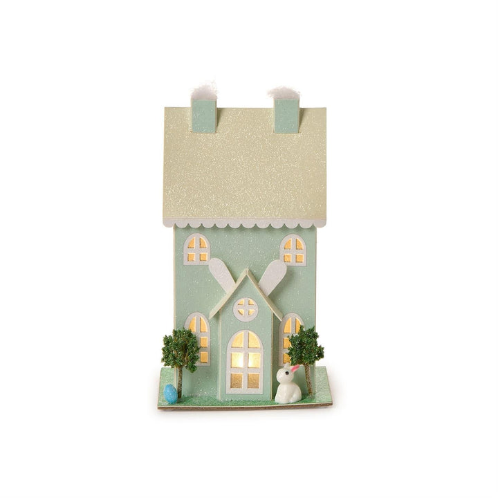 SPRING LANE EASTER VILLAGE HOUSE Two's Company Easter Home Green / Yellow SPRING LANE EASTER VILLAGE HOUSE Bonjour Fete - Party Supplies