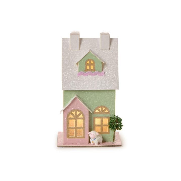 SPRING LANE EASTER VILLAGE HOUSE Two's Company Easter Home Pink / Green SPRING LANE EASTER VILLAGE HOUSE Bonjour Fete - Party Supplies