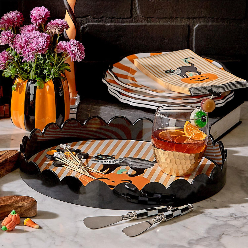 HALLOWEEN SCALLOPED DECORATIVE TRAY - Bonjour Fête 
