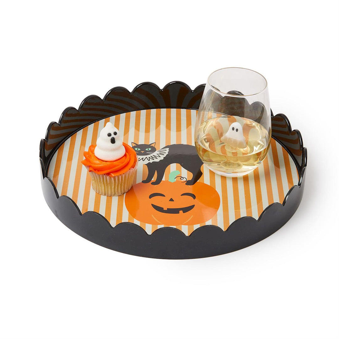 HALLOWEEN SCALLOPED DECORATIVE TRAY - Bonjour Fête 