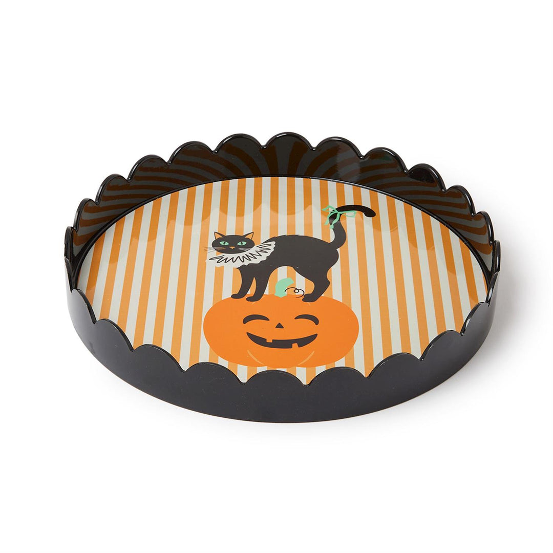 HALLOWEEN SCALLOPED DECORATIVE TRAY - Bonjour Fête 