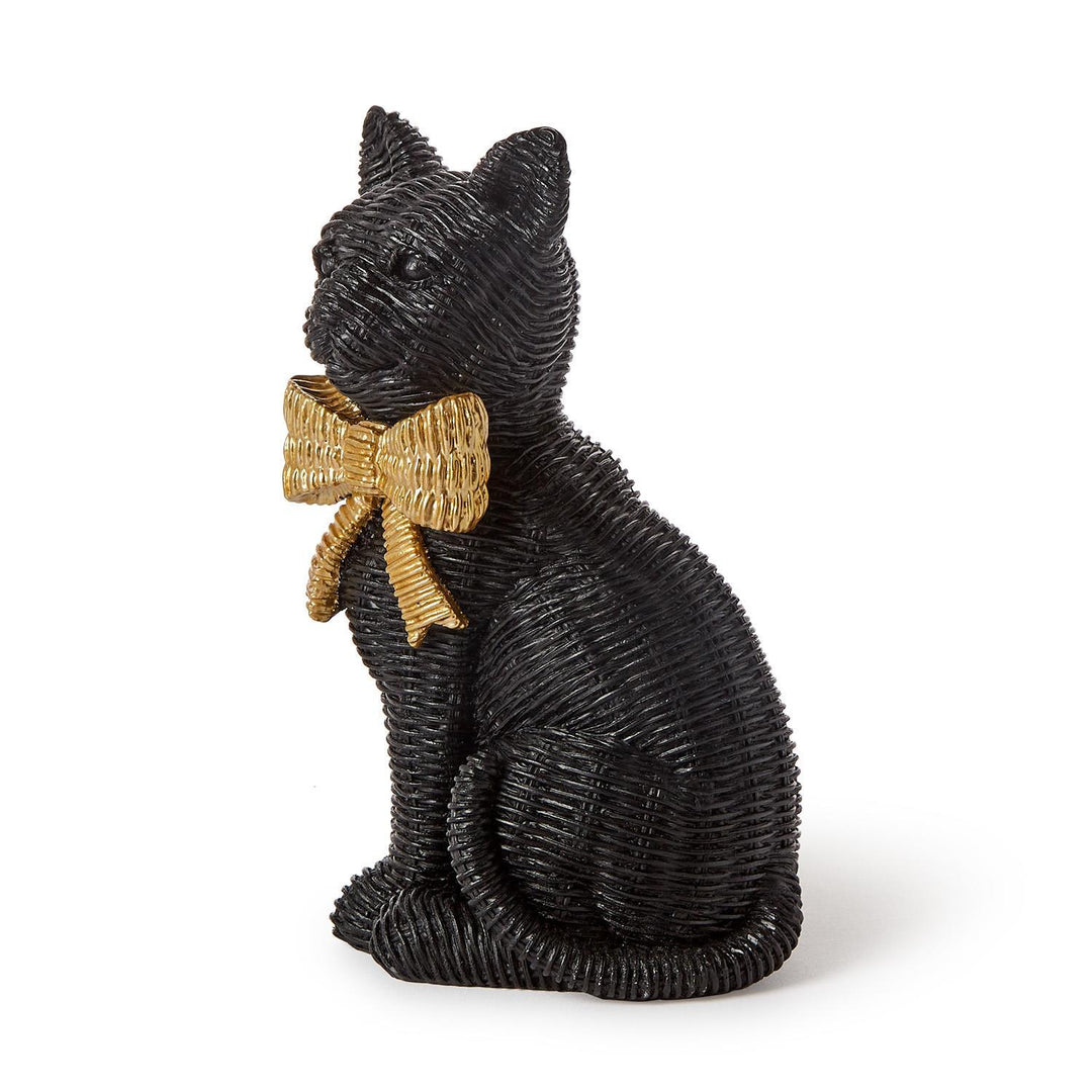 WICKER BLACK CAT DECORATION - Bonjour Fête 