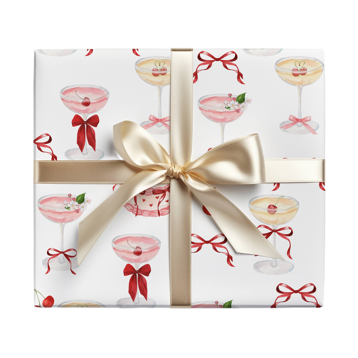 WHIMSICAL COCKTAILS & CAKE GIFT WRAP SHEETS JOSIL Paperie & Gift Gift Wrapping WHIMSICAL COCKTAILS & CAKE GIFT WRAP SHEETS Bonjour Fete - Party Supplies