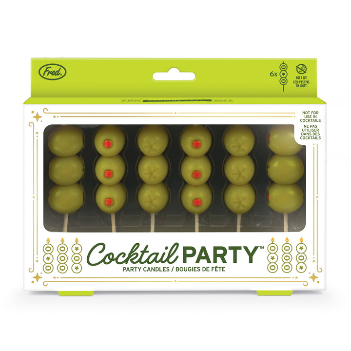 COCKTAIL PARTY Olive Candles - Set of 6 Fred & Friends COCKTAIL PARTY Olive Candles - Set of 6 Bonjour Fete - Party Supplies