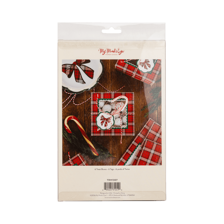 Plaid Bow Cookie Boxes