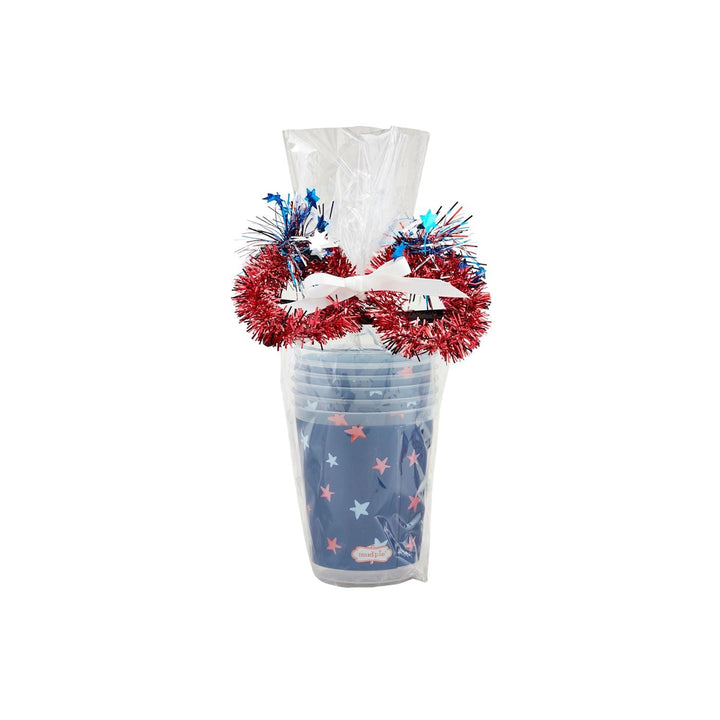 4TH OF JULY PARTY CUP SET Mud Pie 4th of July STARS 4TH OF JULY PARTY CUP SET Bonjour Fete - Party Supplies