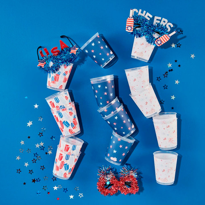 4TH OF JULY PARTY CUP SET Mud Pie 4th of July 4TH OF JULY PARTY CUP SET Bonjour Fete - Party Supplies