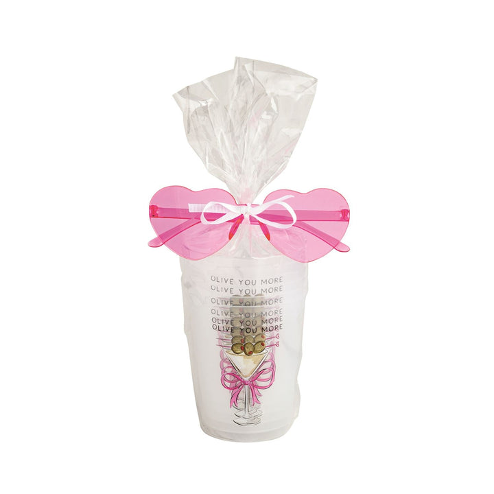 OLIVE VALENTINE'S PARTY CUP & GLASSES SET Mud Pie Valentine's Day Party Supplies OLIVE VALENTINE'S PARTY CUP & GLASSES SET Bonjour Fete - Party Supplies