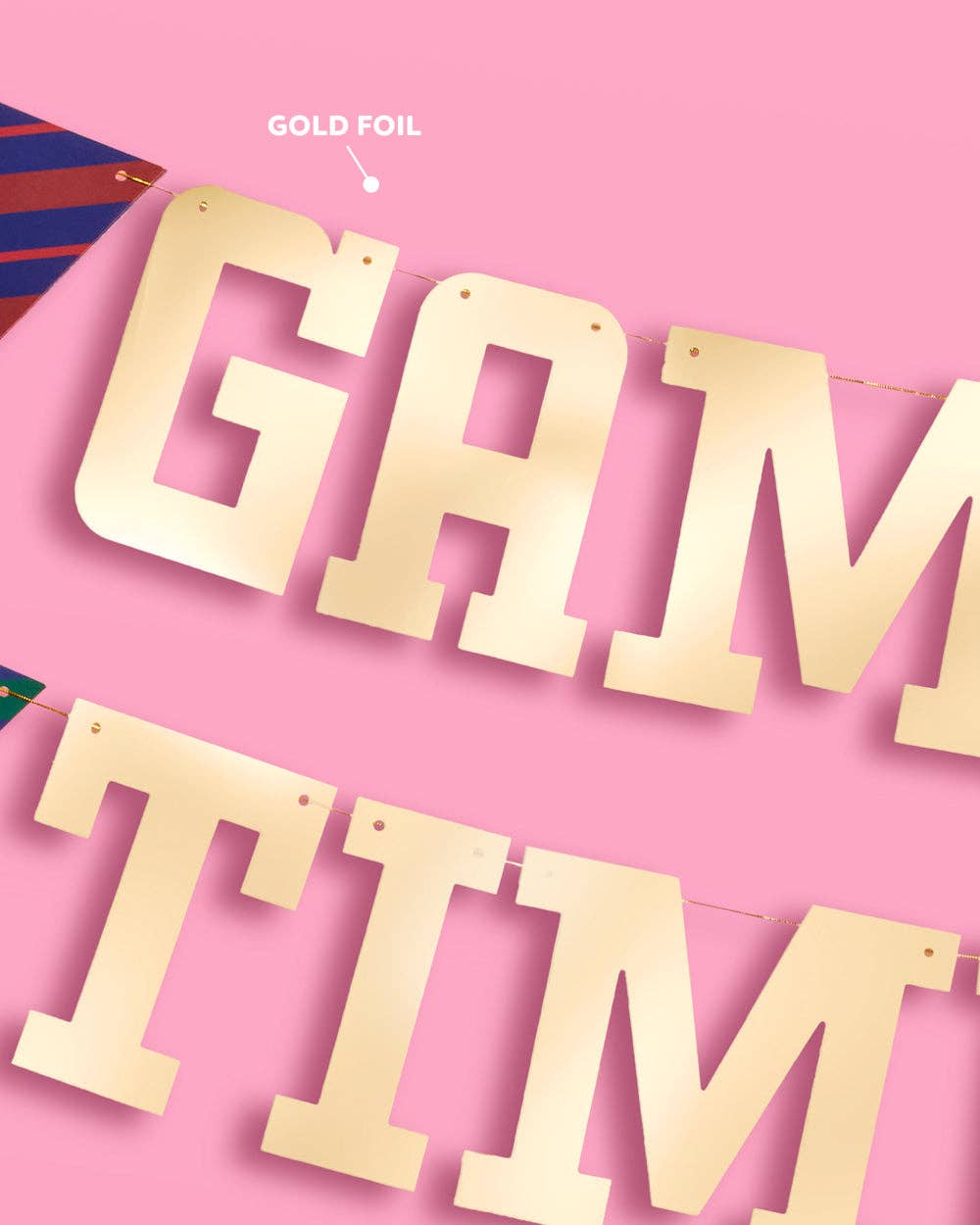 Game Time Banner - gold foil banner, football, game day xo, Fetti Game Time Banner - gold foil banner, football, game day Bonjour Fete - Party Supplies