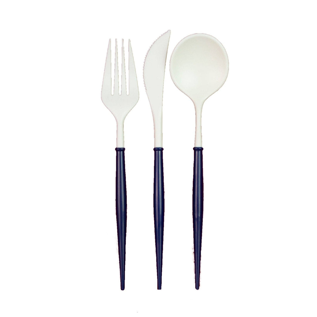 Fancy Navy & White Cutlery