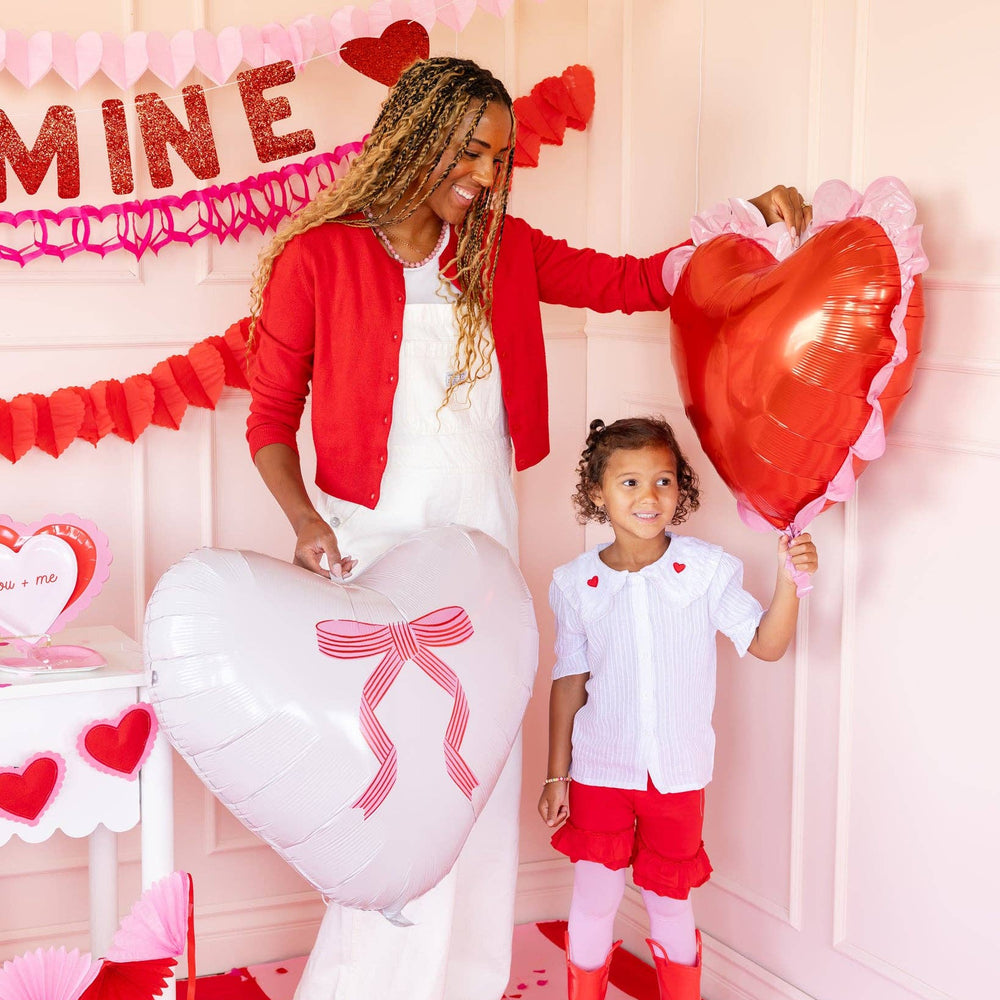 VAL1217 - Bow Heart Mylar Balloon My Mind’s Eye VAL1217 - Bow Heart Mylar Balloon Bonjour Fete - Party Supplies