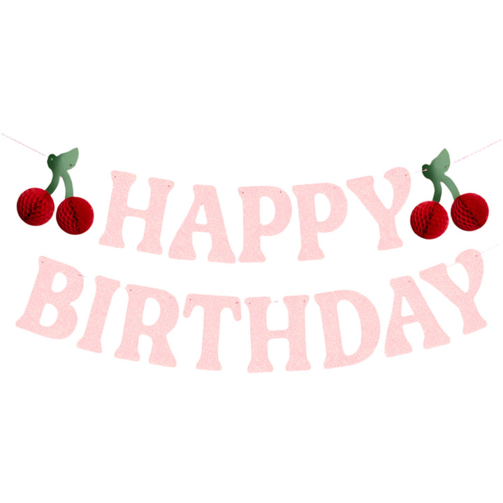 CHERRY HAPPY BIRTHDAY BANNER xo, Fetti xo, Fetti Collective CHERRY HAPPY BIRTHDAY BANNER Bonjour Fete - Party Supplies