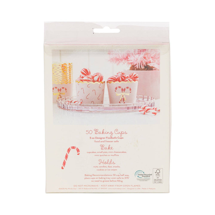 PLCC1924 - Foiled Pink Candy Cane Baking Cup 5 oz My Mind’s Eye PLCC1924 - Foiled Pink Candy Cane Baking Cup 5 oz Bonjour Fete - Party Supplies