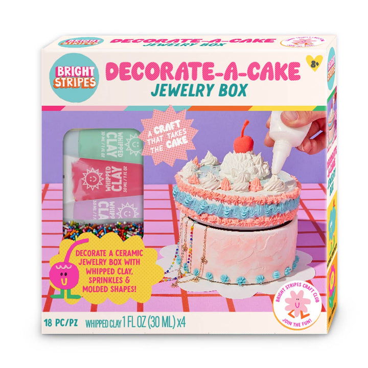 Decorate-a-Cake Jewerly Box Bright Stripes Bonjour Fete - Party Supplies