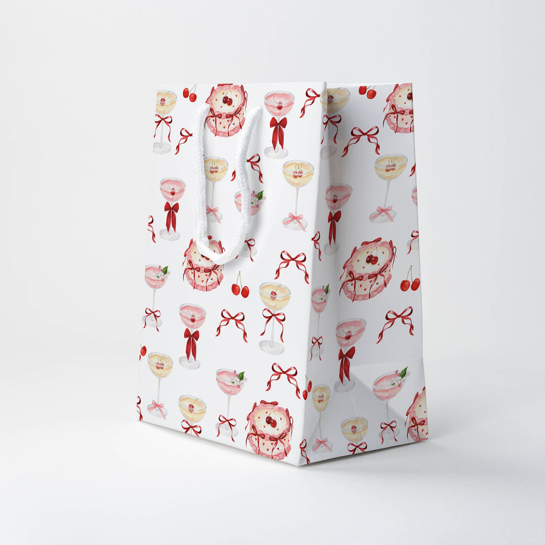 Watercolor Cocktails & Cake Gift Bag JOSIL Paperie & Gift Watercolor Cocktails & Cake Gift Bag Bonjour Fete - Party Supplies