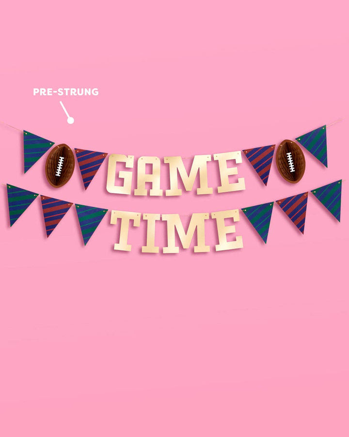 Game Time Banner - gold foil banner, football, game day xo, Fetti Game Time Banner - gold foil banner, football, game day Bonjour Fete - Party Supplies