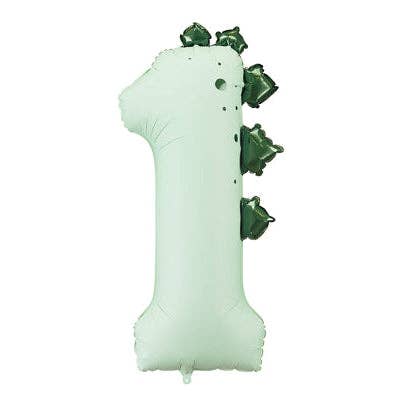Dinosaur Number 1 Foil Balloon 36 in. PartyDeco USA THE BALLOON HUB Dinosaur Number 1 Foil Balloon 36 in. PartyDeco USA Bonjour Fete - Party Supplies