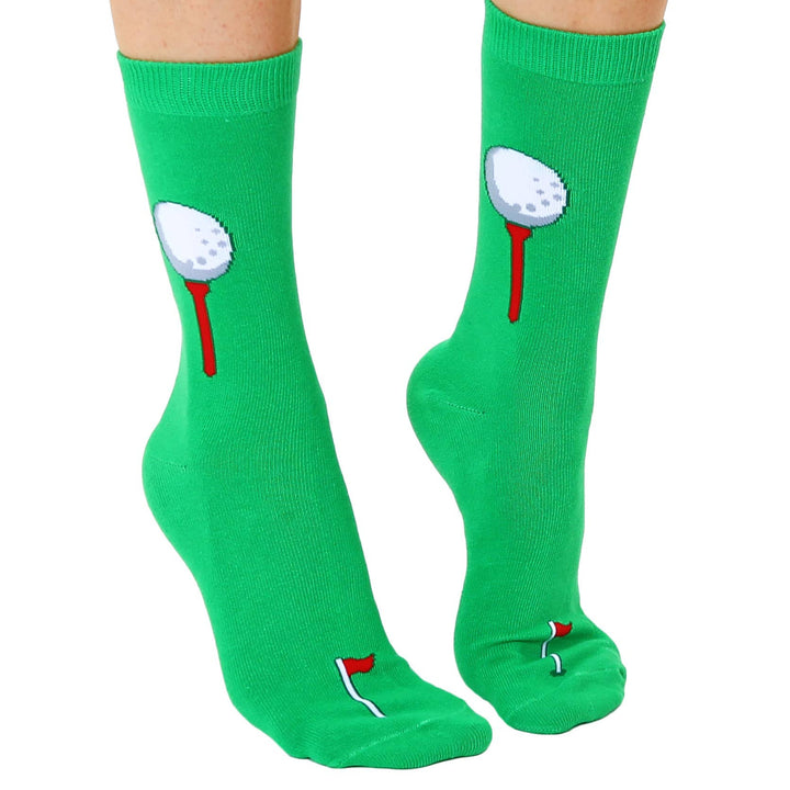 3D Packaged Crew Socks - Golf Ball on Tee - Green Living Royal 3D Packaged Crew Socks - Golf Ball on Tee - Green Bonjour Fete - Party Supplies