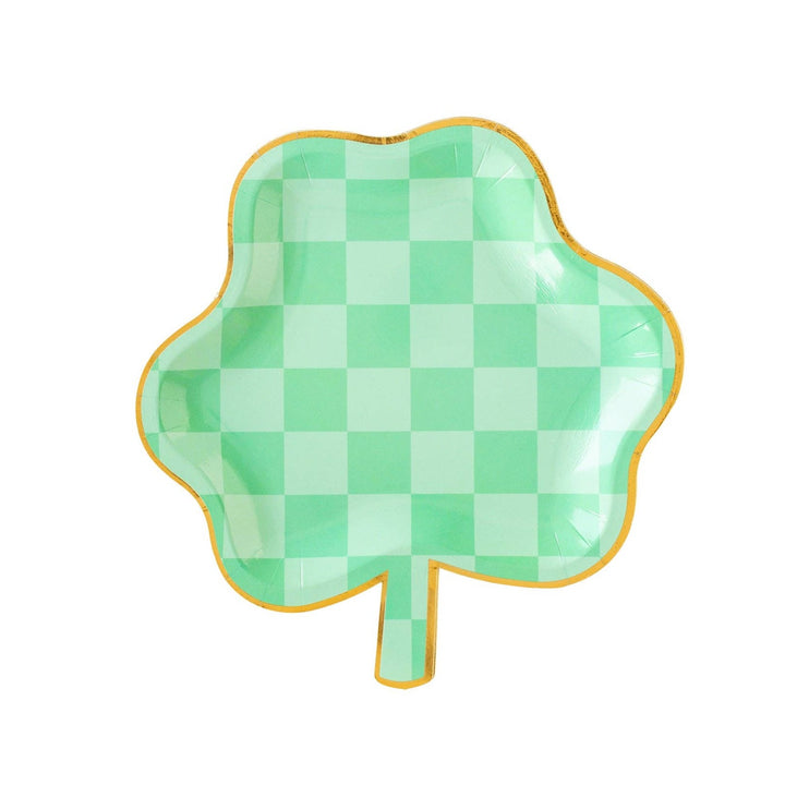 Checkered Shamrock Plates Bonjour Fete Party Supplies St. Patrick's Day