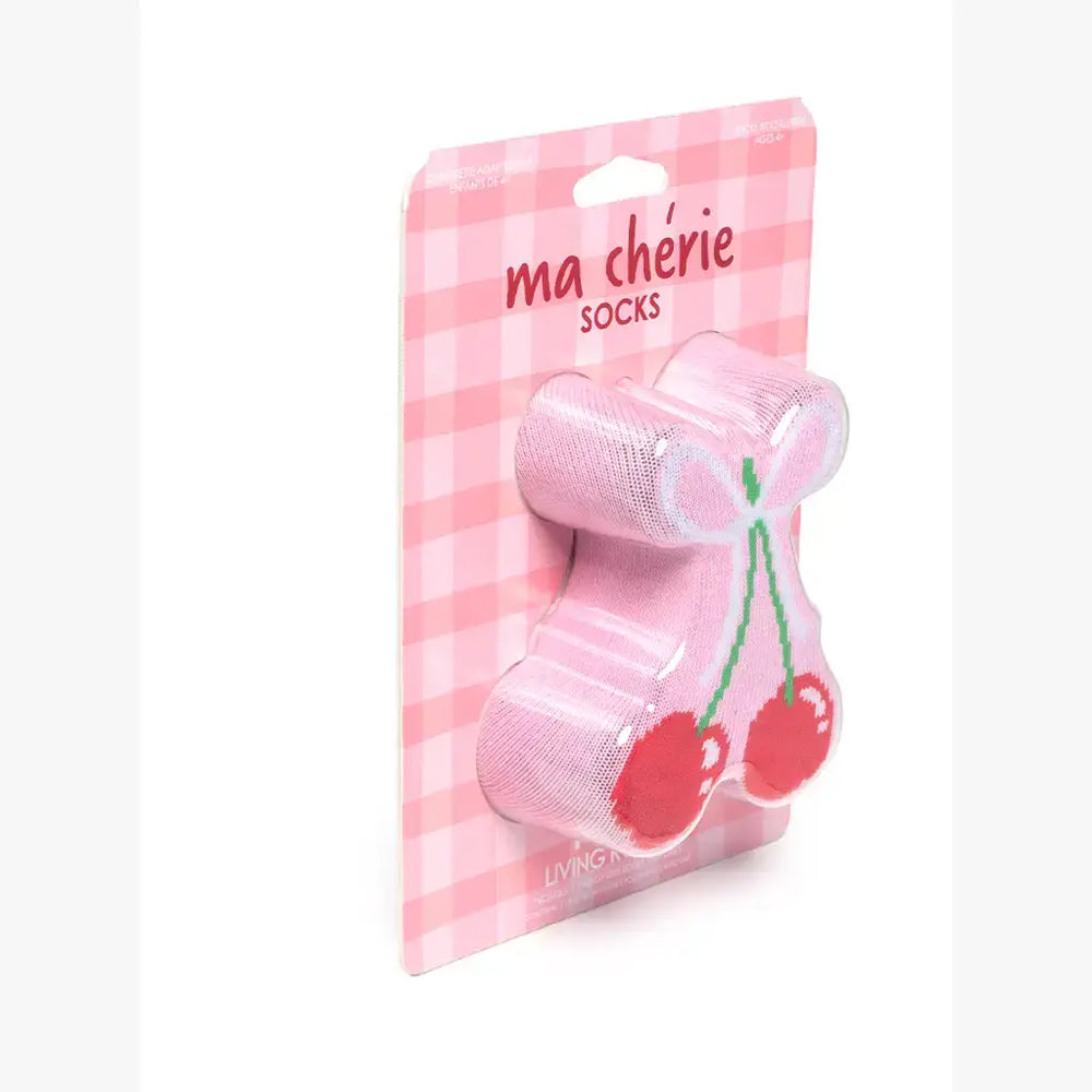 3D Packaged Crew Socks - Kids - Cherries Tied w/ Bow - Pink Living Royal 3D Packaged Crew Socks - Kids - Cherries Tied w/ Bow - Pink Bonjour Fete - Party Supplies