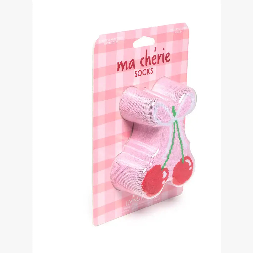 3D Packaged Crew Socks - Kids - Cherries Tied w/ Bow - Pink Living Royal 3D Packaged Crew Socks - Kids - Cherries Tied w/ Bow - Pink Bonjour Fete - Party Supplies