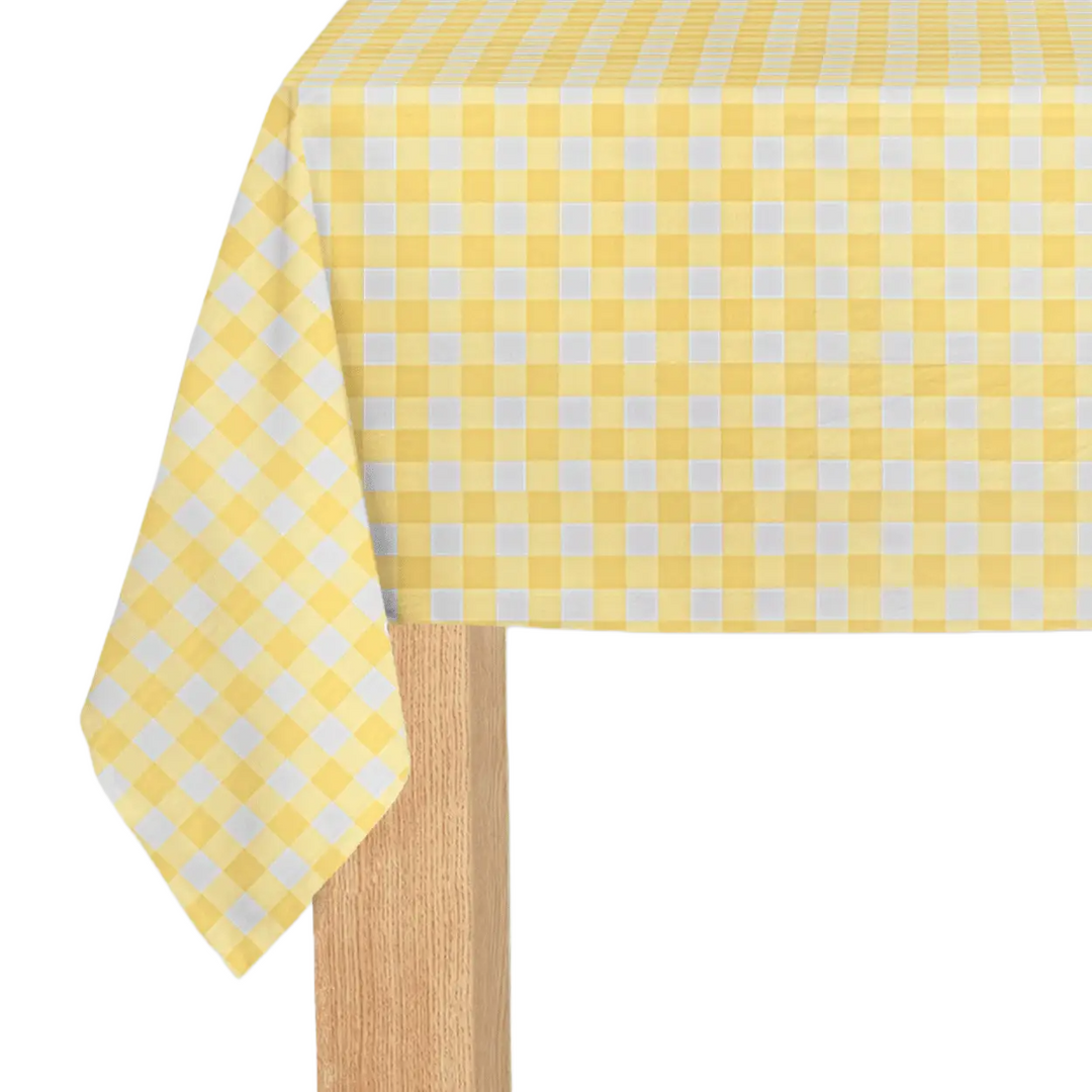 YELLOW GINGHAM PAPER TABLECLOTH - Bonjour Fête 