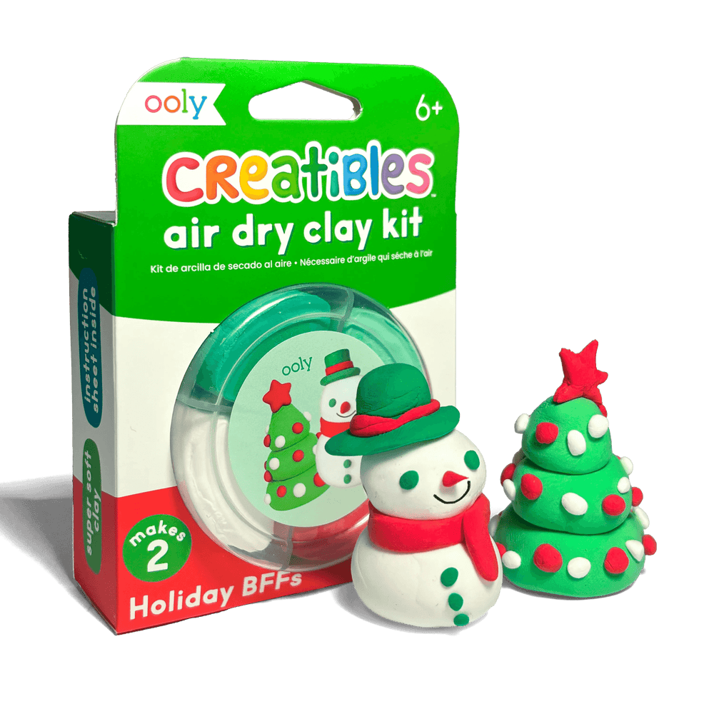 Air dry clay kit for kids in a holiday theme, no oven or kiln required