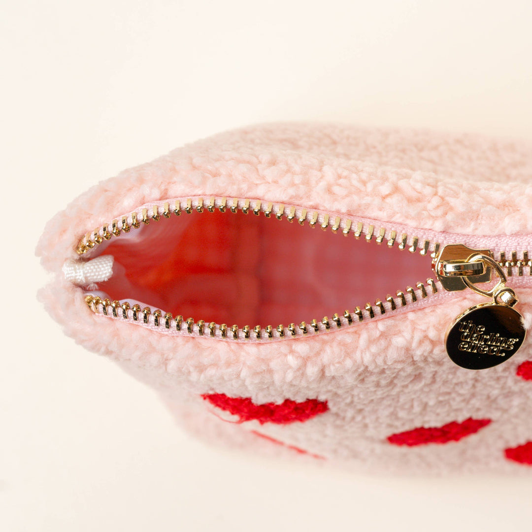 PINK & RED HEARTS TEDDY POUCH The Darling Effect PINK & RED HEARTS TEDDY POUCH Bonjour Fete - Party Supplies