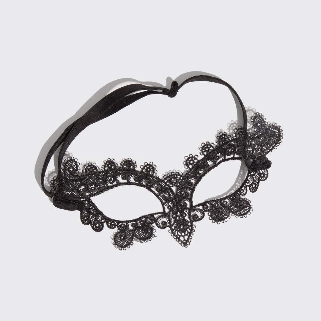 Lace Headband & Mask 2pc Set - Black Cat KITSCH Lace Headband & Mask 2pc Set - Black Cat Bonjour Fete - Party Supplies