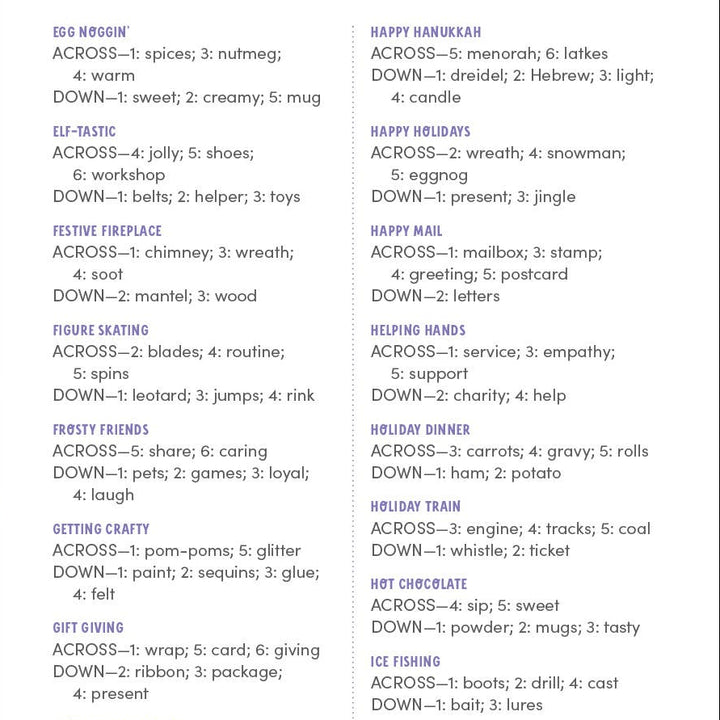 KindKids Crosswords Let It Snow Better Day Books KindKids Crosswords Let It Snow Bonjour Fete - Party Supplies