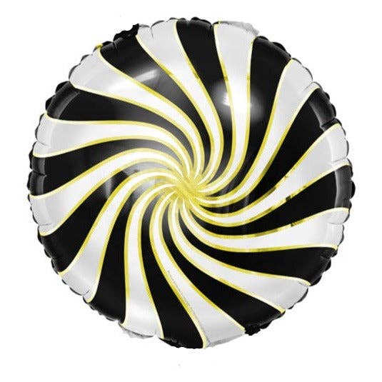 Black Candy Round Foil Balloon 18 in. PartyDeco USA THE BALLOON HUB Black Candy Round Foil Balloon 18 in. PartyDeco USA Bonjour Fete - Party Supplies