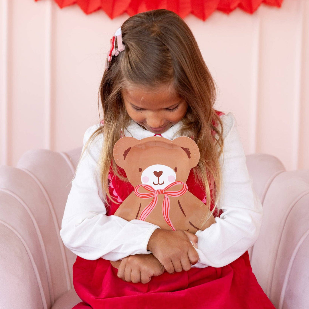 BER1240 - Occasions Beary Loved Teddy Bear Shaped Plate Set My Mind’s Eye BER1240 - Occasions Beary Loved Teddy Bear Shaped Plate Set Bonjour Fete - Party Supplies