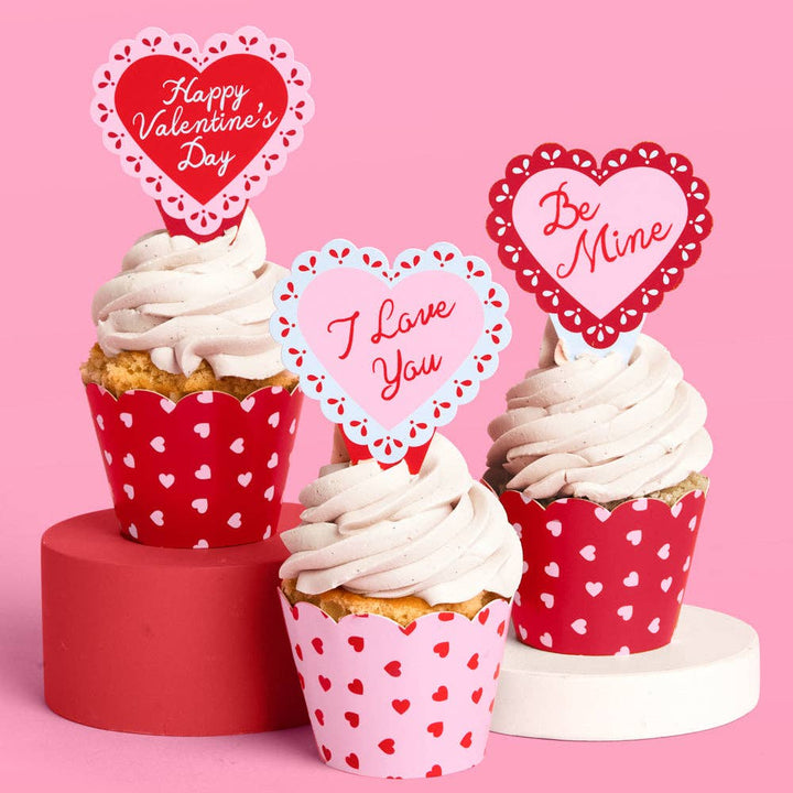 Heaven Sent Toppers - 24 wrappers + toppers xo, Fetti Heaven Sent Toppers - 24 wrappers + toppers Bonjour Fete - Party Supplies