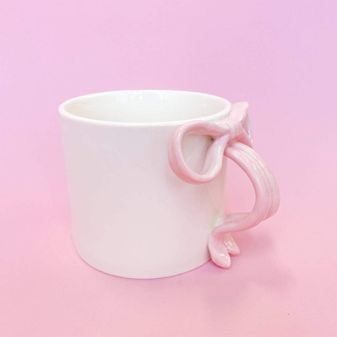 Pink Bow Ceramic Mug Bonjour Fete Party Supplies Drinkware & Bar