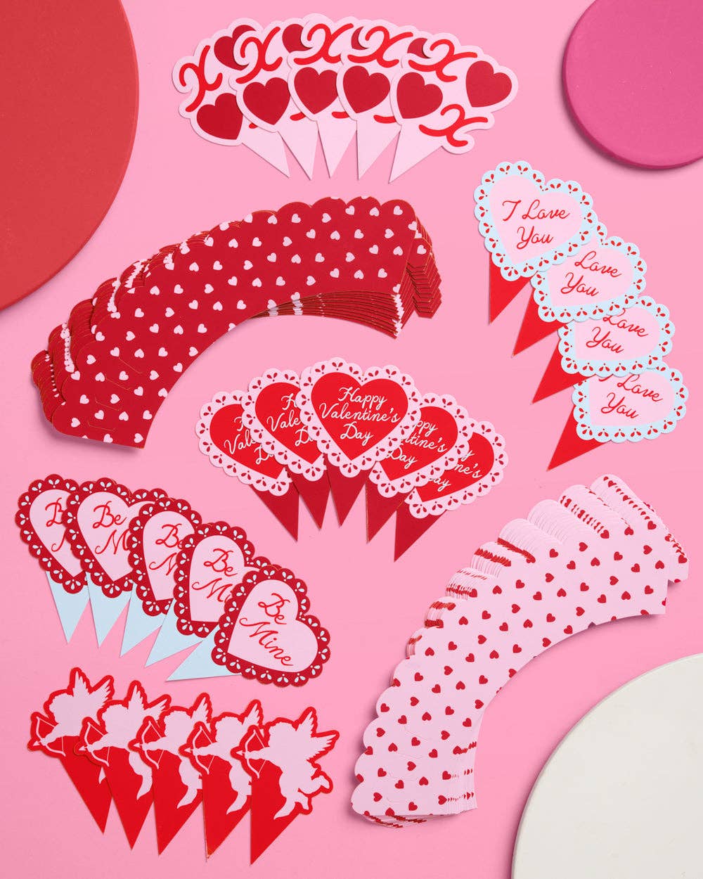 Heaven Sent Toppers - 24 wrappers + toppers xo, Fetti Heaven Sent Toppers - 24 wrappers + toppers Bonjour Fete - Party Supplies