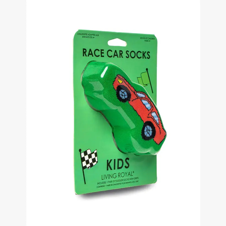 3D Packaged Crew Socks - Kids - Race Car - Green Living Royal 3D Packaged Crew Socks - Kids - Race Car - Green Bonjour Fete - Party Supplies