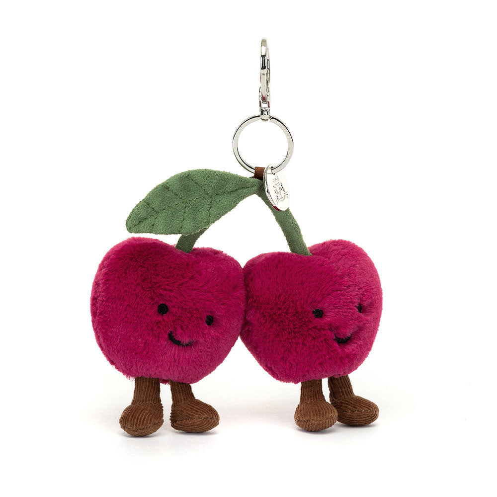 AMUSEABLES CHERRIES BAG CHARM BY JELLYCAT Jellycat Dolls & Stuffed Animals AMUSEABLES CHERRIES BAG CHARM BY JELLYCAT Bonjour Fete - Party Supplies
