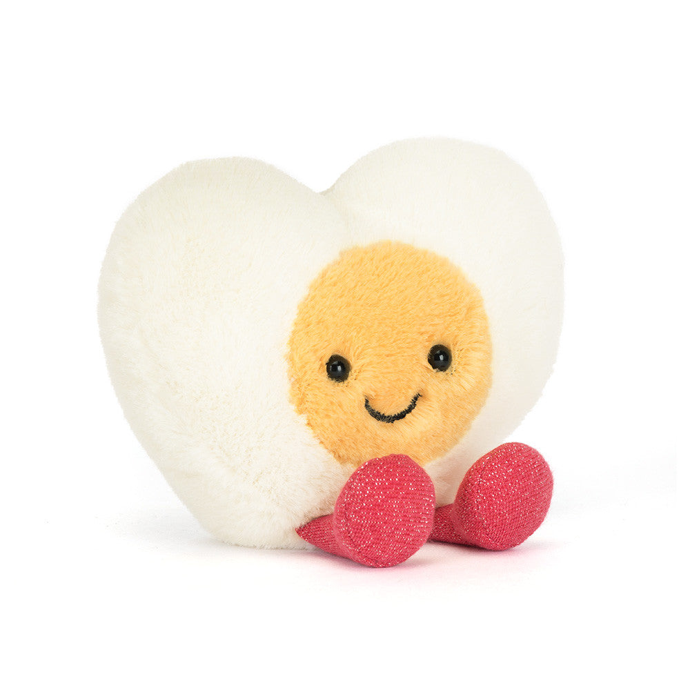 AMUSEABLES HEART BOILED EGG BY JELLYCAT Jellycat Dolls & Stuffed Animals AMUSEABLES HEART BOILED EGG BY JELLYCAT Bonjour Fete - Party Supplies