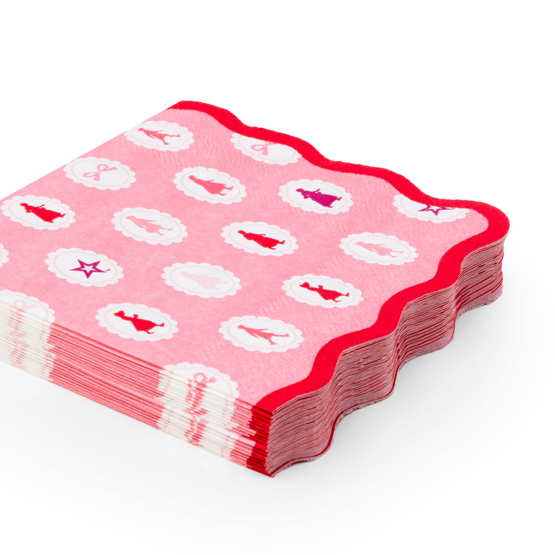 AMERICAN GIRL® X BONJOUR FETE PINK ICONS SMALL NAPKINS Bonjour Fete Napkins AMERICAN GIRL® X BONJOUR FETE PINK ICONS SMALL NAPKINS Bonjour Fete - Party Supplies