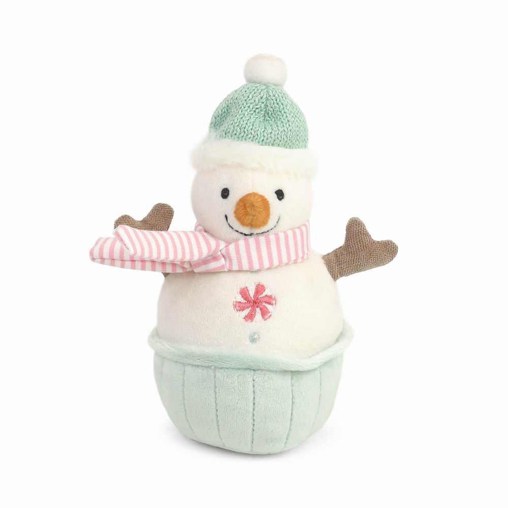 Snowman Cupcake Baby Chime Toy by Mon Ami