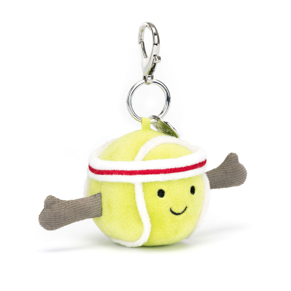 AMUSEABLES SPORTS TENNIS BAG CHARM BY JELLYCAT Jellycat Dolls & Stuffed Animals AMUSEABLES SPORTS TENNIS BAG CHARM BY JELLYCAT Bonjour Fete - Party Supplies