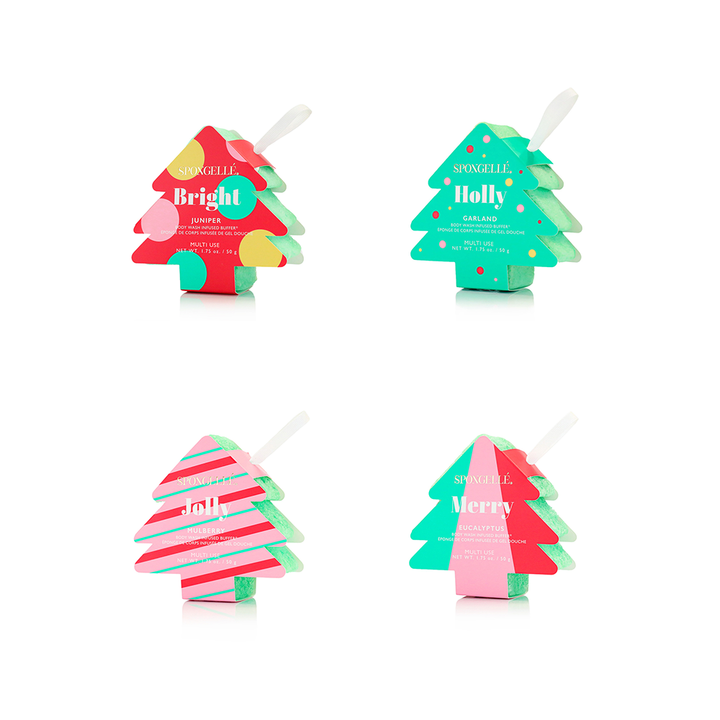 Holiday Tree Multi-Use Assorted Pack Spongellé Body Wash Infused Buffer Holiday Tree Multi-Use Assorted Pack Bonjour Fete - Party Supplies