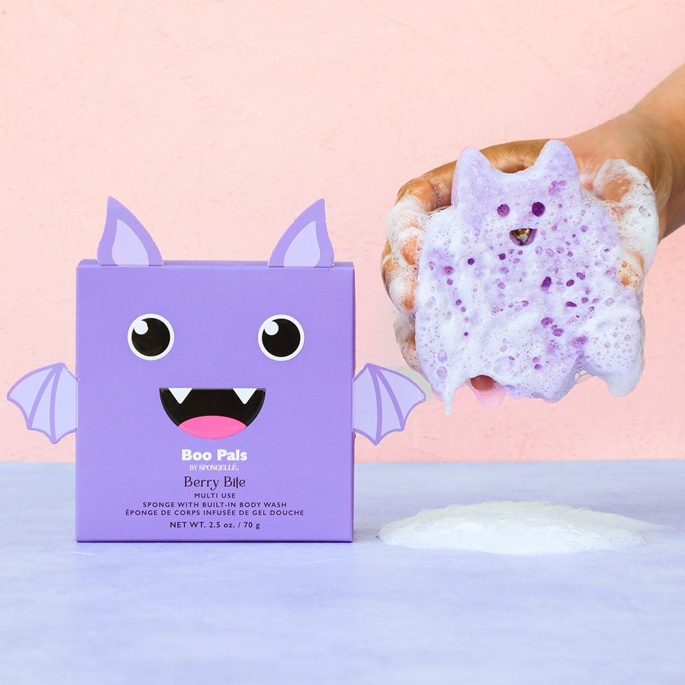 Berry Bite Bat | Boo Pals Buffer Spongellé Body Wash Infused Buffer Berry Bite Bat | Boo Pals Buffer Bonjour Fete - Party Supplies