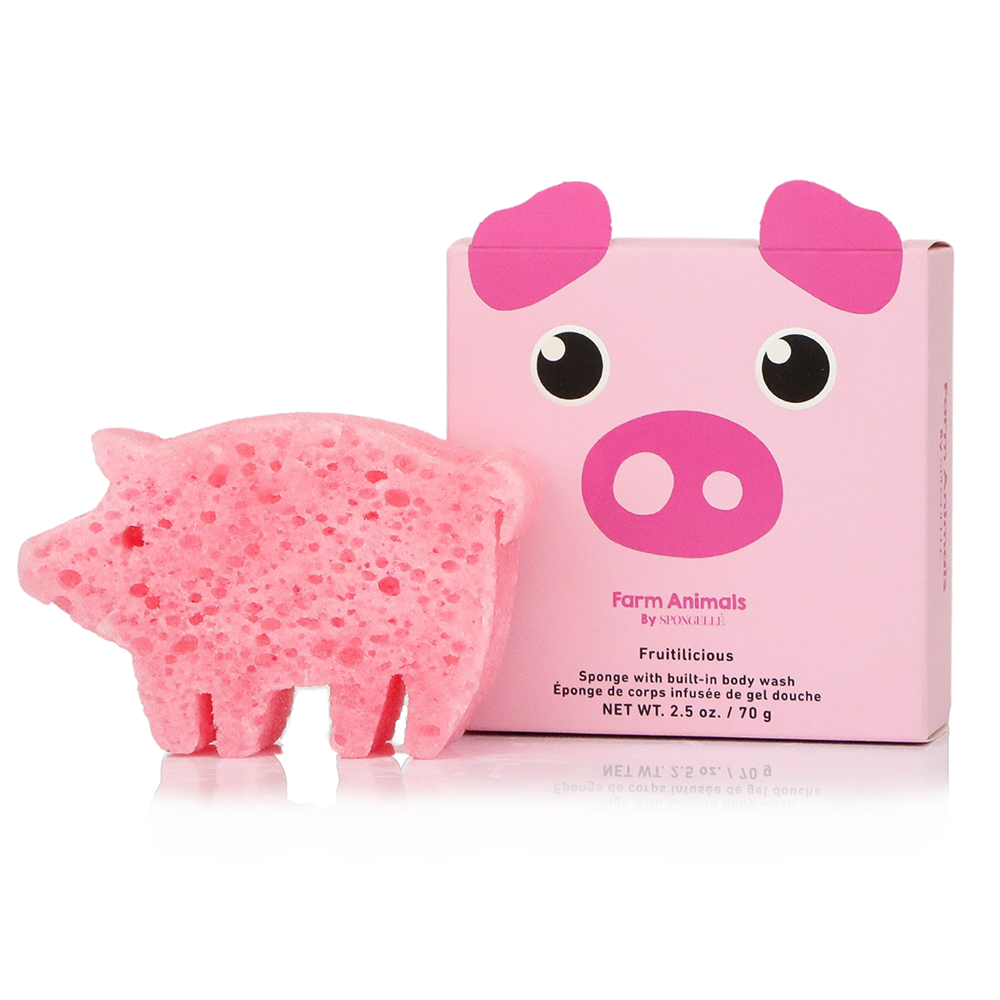 Peggy Pig | Farm Animals Spongellé Body Wash Infused Buffer Peggy Pig | Farm Animals Bonjour Fete - Party Supplies