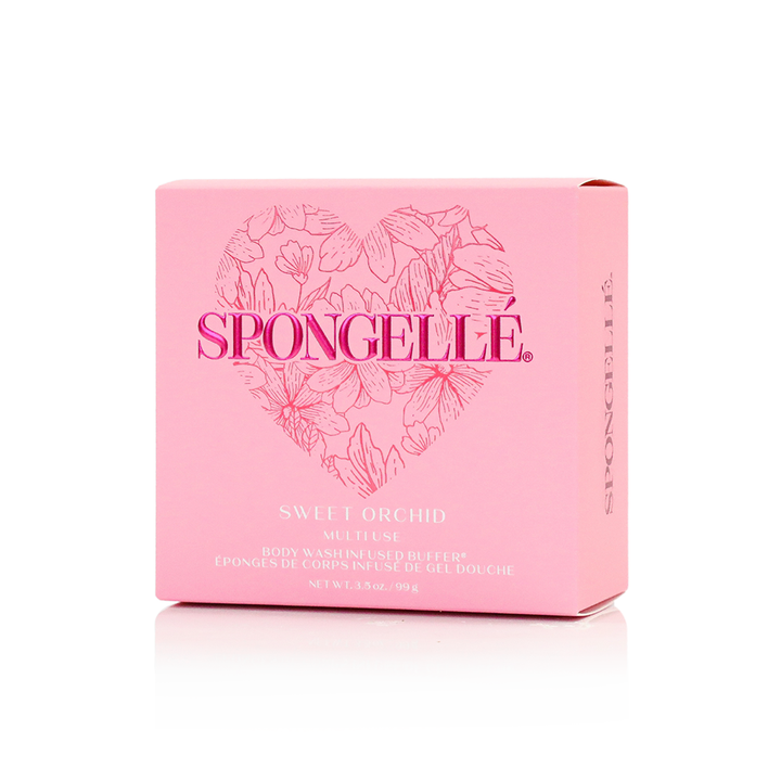 SWEET ORCHID HEART BUFFER SPONGE Spongellé Body Wash Infused Buffer SWEET ORCHID HEART BUFFER SPONGE Bonjour Fete - Party Supplies
