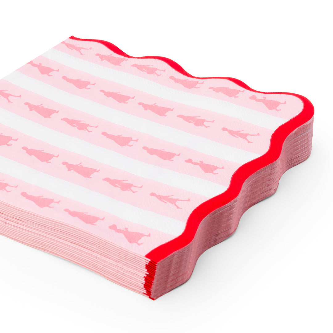 AMERICAN GIRL®  X BONJOUR FETE PINK STRIPE LARGE NAPKINS Bonjour Fete Napkins AMERICAN GIRL®  X BONJOUR FETE PINK STRIPE LARGE NAPKINS Bonjour Fete - Party Supplies
