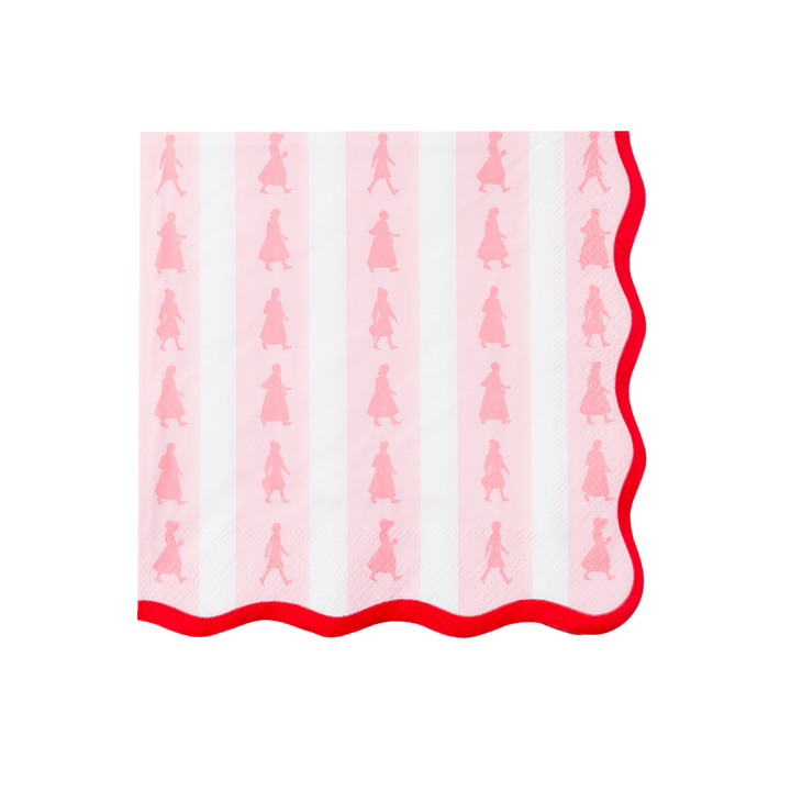 AMERICAN GIRL®  X BONJOUR FETE PINK STRIPE LARGE NAPKINS Bonjour Fete Napkins AMERICAN GIRL®  X BONJOUR FETE PINK STRIPE LARGE NAPKINS Bonjour Fete - Party Supplies