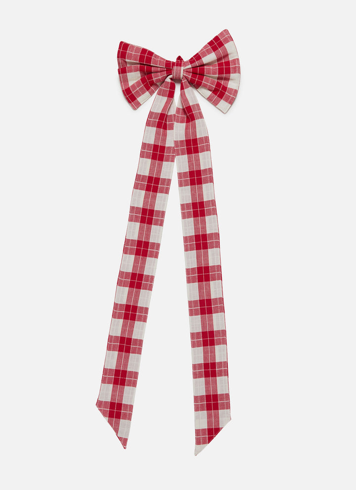 ANNABELLE PLAID - Red Fabric Bow