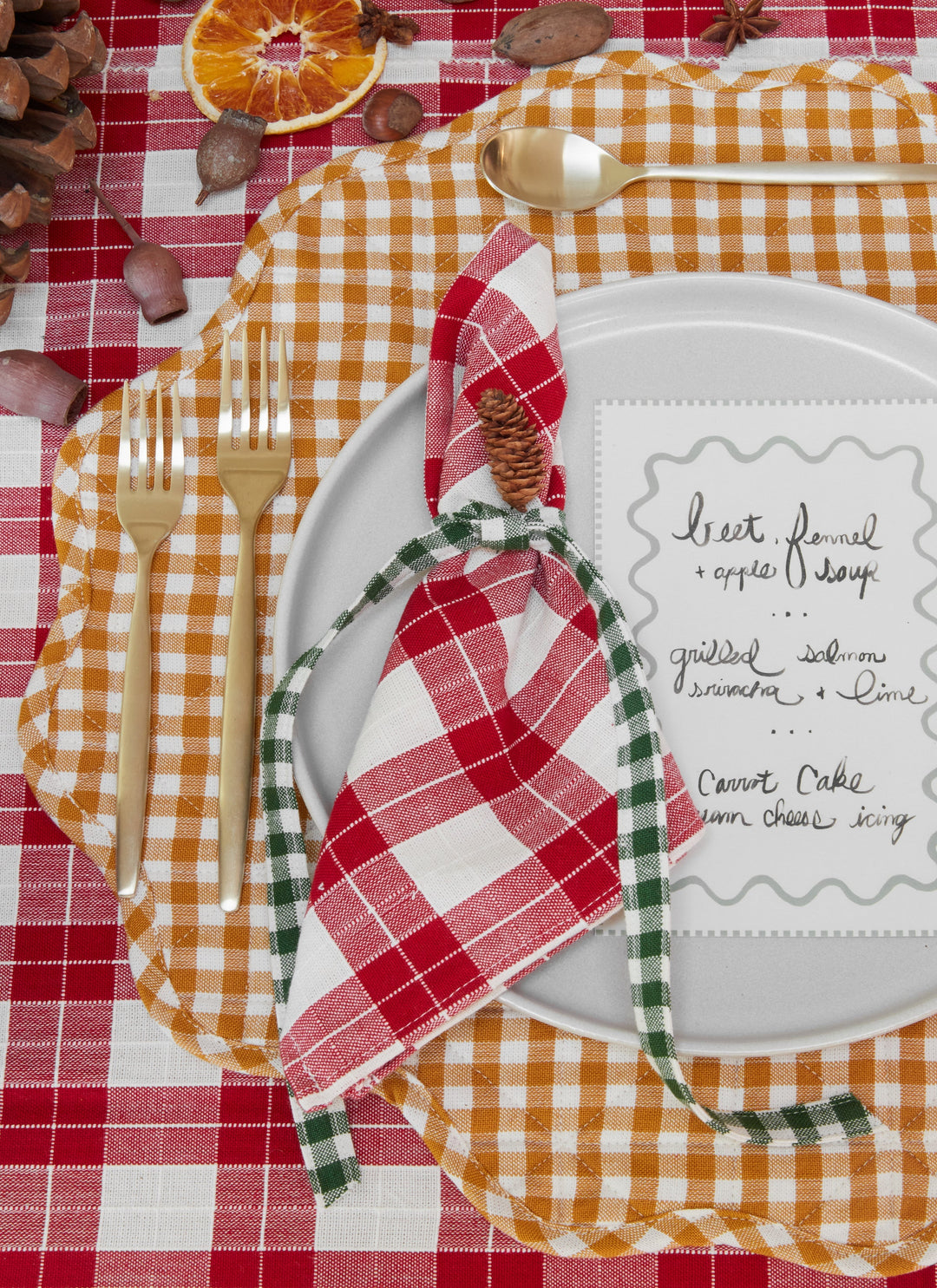 ANNABELLE PLAID - Red Tablecloth Heather Taylor Home ANNABELLE PLAID - Red Tablecloth Bonjour Fete - Party Supplies